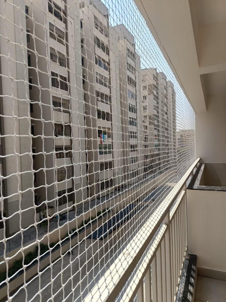 Why Balcony Safety Nets Are Essential for Modern Apartments in Hyderabad pigeon net solution for clean apartment balcony