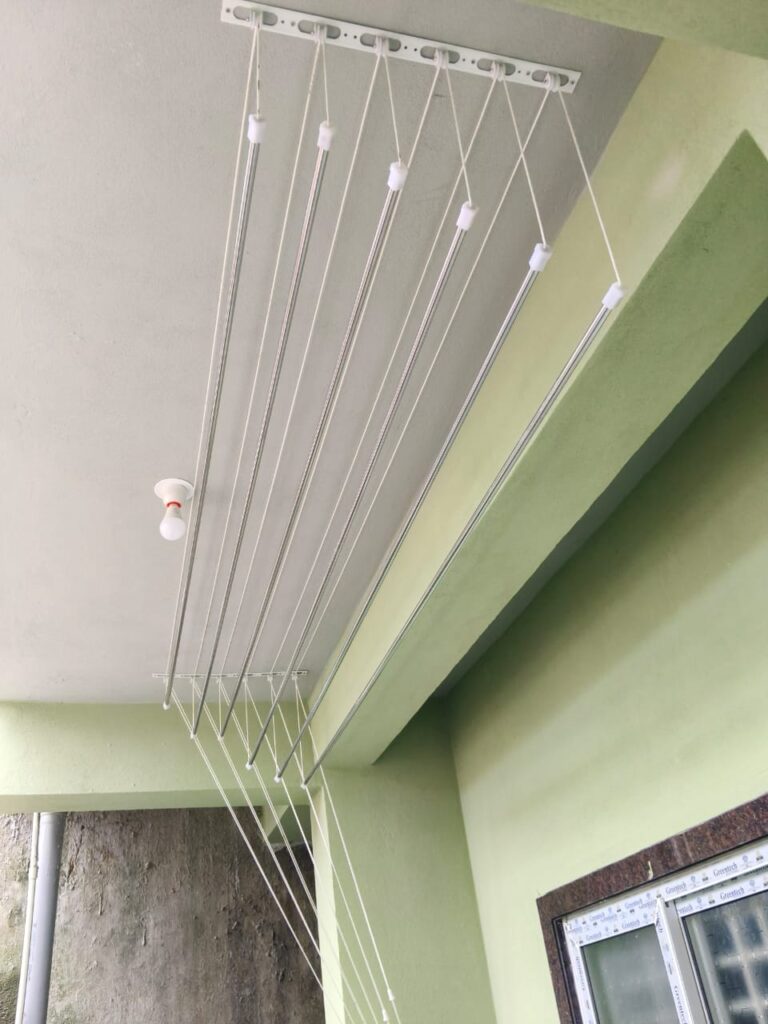 Cloth hanger installation service in Hyderabad for home balcony drying