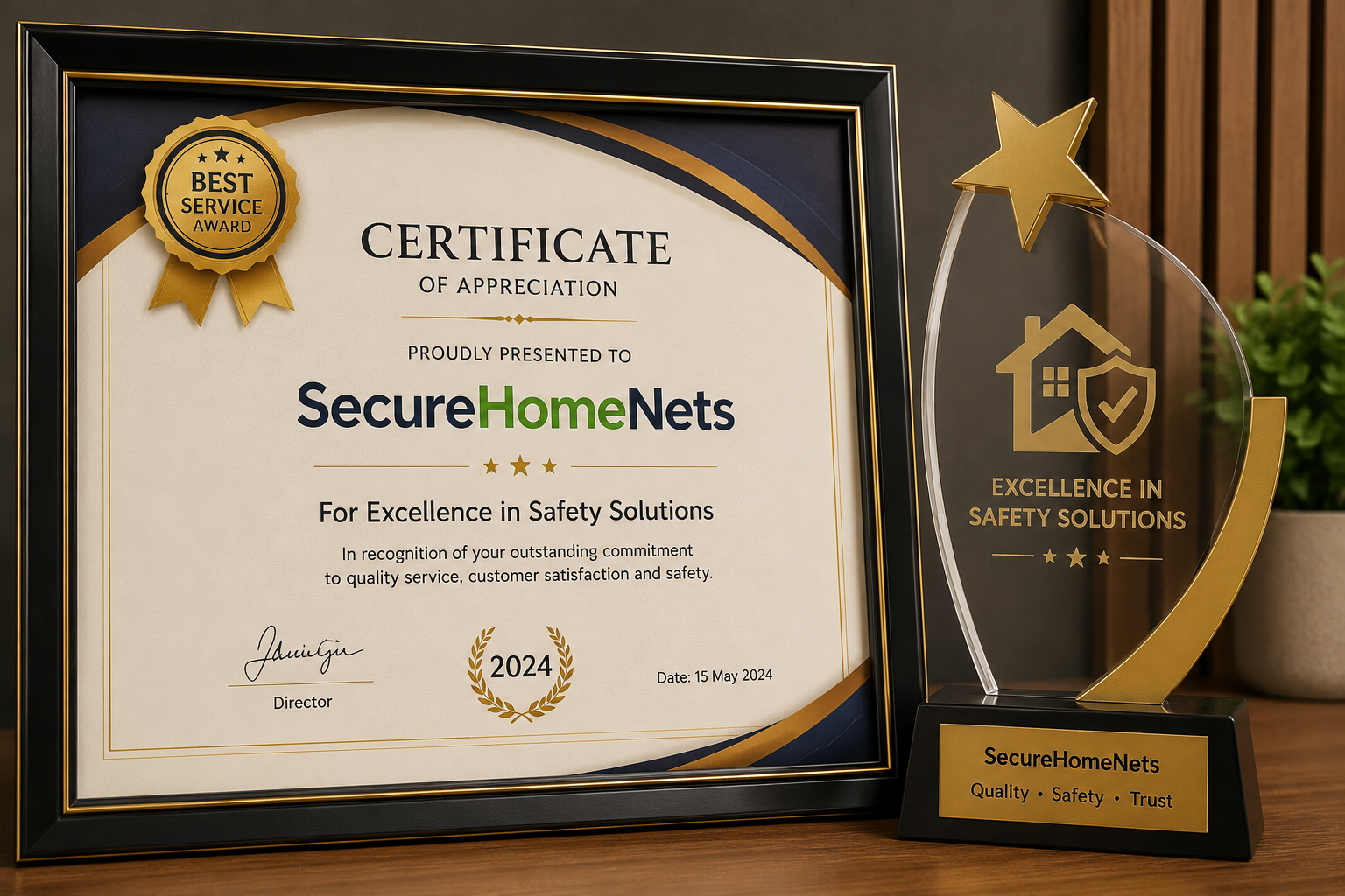 Secure Home Nets 20 years experience certificate and recognition