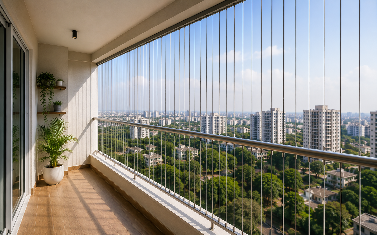 Completed safety nets installation job in Hyderabad apartment
