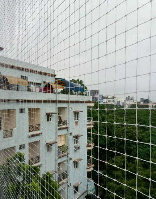Before and after balcony safety nets installation Andhra Pradesh Telangana