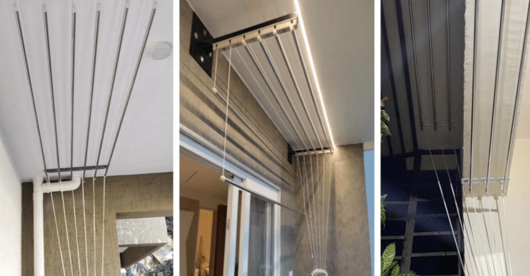 Ceiling cloth hanger installation AP Telangana pulley type flat balcony