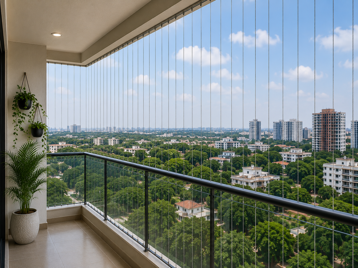 Completed invisible grills installation professional finish — Secure Home Nets