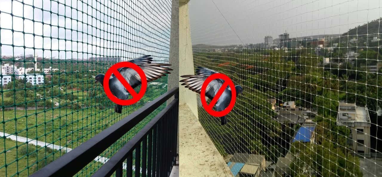Professional pigeon nets installation AP Telangana balcony AC unit terrace