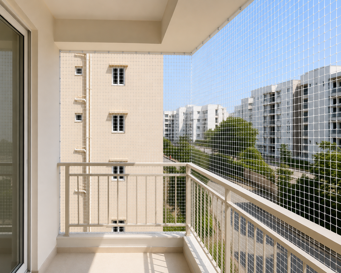 Completed safety nets installation in Macherla apartment Palnadu — Secure Home Nets