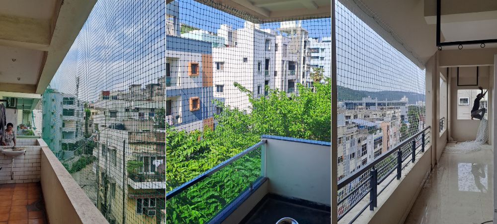 Safety nets installation Warangal apartment balcony Hanamkonda child protection Telangana