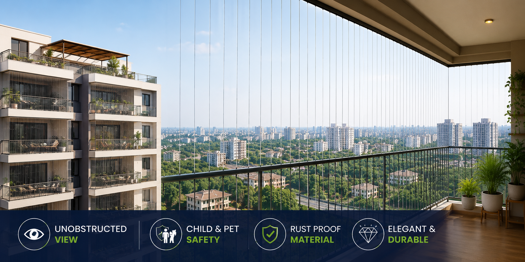 Professional safety nets and invisible grills installation across Andhra Pradesh and Telangana
