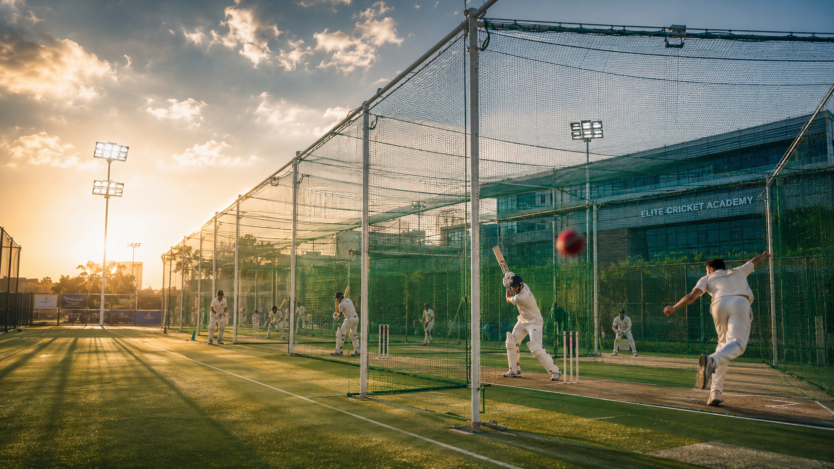 Cricket practice net installation AP Telangana home terrace school academy